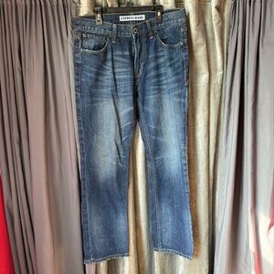 Express Men's Rocco Slim Fit Straight Jeans - Classic Blue